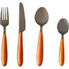 Omniacasa Set Posate 24 Pezzi Arancione Lucido in Acciaio Inox | Servizio Tavola Moderno per 6 Persone | Resistente a Lavastoviglie, Ruggine e Graffi