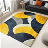 Generico Tappeto Salotto Moderno Pelo Corto - Tappeti Giallo senape grigio antracite Geometria Soggiorno - Tappeti Camera da Letto - Tappeto Salotto Grandi Dimesnioni - 120 x 180cm