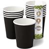 BIOZOYG 250x bicchierini caffè 200 ml / 8 oz, Ø 80 mm nero - bicchieri carta senza plastica e con materiali sostenibili - bicchierini caffe carta