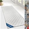 Floordirekt Tappeto passatoia con motivo, realizzato su misura, per cucina, corridoio e soggiorno, ornamento vintage a griglia orientale (80 x 500 cm, Bray)