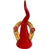 Generico corno portafortuna con ferro di cavallo colore oro cornetto portafortuna con ferro di cavallo (rosso frase 2)
