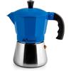 INOXPRAN Caffettiera in alluminio con caldaia in acciaio inox tazze tre blu