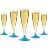 WOOPARTY Set 24 Flute Celeste in Plastica - 200 ml | Calici da Spumante Riutilizzabili - Eleganti e Resistenti | Ideali per Festa, Matrimonio, Brindisi, Aperitivo, Eventi - 6,5x17,5 cm