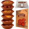 NOBILE LOVELYCARE 6 Tegamini in terracotta da forno artigianali 15x5cm - Rivivi i sapori Tradizionali - RICETTARIO OMAGGIO riscopri sapori antichi, cucina della nonna tajine da forno monoporzione