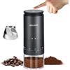 Leburry Macinacaffè portatile - Macinacaffè espresso ricaricabile con macina in acciaio inox per viaggi, campeggio - nero senza fili elettrico piccolo macinatore con 38 impostazioni di macinazione