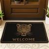 Generic Zerbino leopardato, moderno, elegante, con faccina di benvenuto, lavabile, a basso profilo, decorazione per esterni, per porta d'ingresso, patio, 73 x 43 cm
