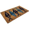 Le Tele di Margi Zerbino in Cocco Welcome con Pesci, Rettangolare 40x70 cm, Fondo Antiscivolo in PVC, Setole 20 mm, Marrone e Blu