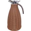 SXYMTSW 1,5/2 l Caraffa Termica in Rattan con Corpo in Intrecciato，Semplice Caraffa per caffè，Portatile Brocca Termica in Acciaio Inossidabile，Elegante e Resistente(Size:1.5 Litre/50 Oz,Color:caffè)
