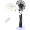 Yakimz Ventilatore per nebulizzatore, Ventilatore a Piantana con timer 4 velocità, modalità notturna, oscillazione a 80°, Telecomando, Silence nero