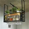 Creative LDF Portabottiglie Da Soffitto Con Porta Bicchiere Da Vino Portabottiglie Da Parete Scaffale A Soffitto Appeso Cucina Bar Legno Appeso In Metallo Porta Calice Portabottiglie