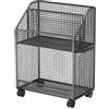 Jiuvaso Carrello porta libri con ruote, sotto la scrivania, organizer per file, libreria mobile versatile per cucina, ufficio, lavanderia, camera da letto, Nero 2 Strati