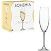 Generic Set 6 Calici da Tavola in Vetro Bohemia Volary Flute Champagne 22 cl