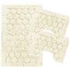 SaRani Set Tappeti Bagno Tris 3 Pezzi Doccia Bidet Water Foglia Colori (Panna)