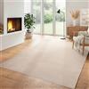 Carpettex Moderno tappeto a pelo corto morbido, unicolore, con retro lavabile, Colore: Crema, Taglia: 160 x 230 cm