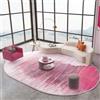 Rug-QJDDUP Tappeto Ovale,Fuchsia,90 x 150 cm,Design moderno astratto bianco nero fucsia,Lavabile Tappeti Soggiorno, Camera da Letto, Cameretta, Cucina,