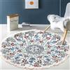 Tomifine Tappeto con Nappe Bohémien Tappeto Lavabile, Tappeti da Salotto rotondo, Tappeto Stampato Ingresso Tessuto Stampato per Camera da Letto, Cucina (80cm,Blu Rosso)