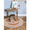 RugVista Smiley, Tappeto per bambini, Moderni Bambini, Ø 100 cm, Rotonda, Pelo corto, Cameretta, Lavabile in lavatrice, Senza sostanze chimiche pericolose, Rosa/Terracotta
