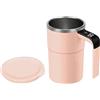 Generisch Tazza da caffè automatica con coperchio, indicatore di temperatura e frullatore magnetico ricaricabile, 380 ml, tazza da caffè Lazy, in ABS e acciaio inox, per latte e bevande, compleanno