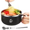 shpuuyy Ciotola per noodle con coperchio, set di ciotole per ramen con cucchiaio e bacchette, ciotole per zuppe per ramen, ciotole per zuppe istantanee, in acciaio inossidabile 304, portatile,