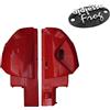 EcoPrice® - Scocche Frog Sinistra e Destra con Targhetta - Ricambi 100% compatibili con macchine caffè Frog componenti originali COLORE (Rosso pieno)