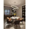 TOT ELECTRIC Lampadario sospeso led 72w 3 cerchi pendente cerchio rotondo con anelli bianco design moderno per camera salotto (Luce Fredda 6500K)