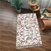 Tomifine Tappeto con Nappe Tessuto Tappeti Strisce Rettangolare Bohémien Lavabile per Soggiorno, Camera da letto (60x90 cm,Marrone Viola)