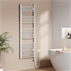 EMKE Scaldasalviette Elettrico per Bagno 140 x 50 cm, Radiatore Curvato con WIFI Termostato, Scaldasalviette Elettrico, Supporto Porta-Asciugamani, Bianco, 600 Watt