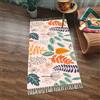 Tomifine Tappeto con Nappe Tessuto Tappeti Strisce Rettangolare Bohémien Lavabile per Soggiorno, Camera da letto (60x120 cm,Verde Rosso)