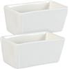 Alipis Set 2 Contenitori in Ceramica per Bustine Zucchero, Tè e Caffè - Porta Bustine Rettangolare in Porcellana Bianca per Casa e Bar