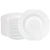 Bormioli Rocco, serie Ebro, set da 12 piatti fondi, scodelle, fondine, 23,5 cm di diametro, 300 ml di capienza, in vetro temperato Opal Glass
