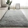 Swsen Tappeto Soggiorno Super Morbido - Tappeti Shaggy Soffice Lato Lavabile - Moderno Tappeto Inferiore Antiscivolo a Pelo Lungo Tappeti a Pelo Lungo 150 x 240CM, Grigio argento