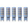 ANTYX Lampadina 12v LED, G9 Base, 5W 63LED 4014, 400-450 lumen, bianco caldo 3000K / bianco freddo 6000K, for RV Camper Marine, Power Light solare e fuori dalla griglia AC/DC 12-24 Volt 5 Pack