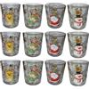 COSE DA CASA 12 bicchieri decori natale gnomo elfo babbo natale renna rosso merry christmas decorazione tavola natalizia addobbi di casa cl25 idea regalo