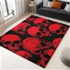 Generic Tappeto Lavabile in Lavatrice Gotico Horror Scheletro Tappeti antiscivolo Tappeto Adatto Agli Animali Domestici Nero Rosso Tappeti Camera da Letto Salotto Tappeto Pelo Corto 80 x 150 cm