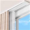 Misorat Doppia fila Tenda Track montato al soffitto, Silent Heavy Duty Tenda Track System, Corriere scorrevoli per tende, Divisore camera per camera da letto Soggiorno Ospedale,White-1.4m(4.6ft)