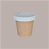 Lucgel Bicchieri in Carta Termico per Caffè Orzo 80cc Marrone Naturale 3oz BC05 con Coperchio chiuso in Carta Bianco - 100 pezzi -