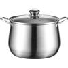 UTTASU Pentola UTTASU in acciaio inox 5 litri con coperchio vetro, compatibile induzione, per zuppe, tagliatelle, pasta, stufato, resistente al calore, 22 x 17,3 cm
