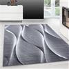 Teppium Tappeto Salotto a Pelo Corto Tappeto Soggiorno Nero 240x340 cm - Tappeto Camera de Letto Soffice e Morbido Moquette - Tappeti per Cucina Tappeto Sala Disegno onde