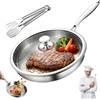 Ruileyou Padelle Titanio Puro, Padella Titanio with Lid and Spatula, Uncoated Frying Pan, Scratch Resistant, Non-Stick, Hammered Frying Pan with Lid, Compatible with All Hobs (Con Coperchio, 28cm)