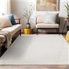 Teppium Tappeto Moderno per Soggiorno Robusto Tappeto a Ciclo Chiuso Mélange Monocolore con Struttura Tappeto Decorativo Cut-Loop per un Ambiente Raffinato, Misurare: 80 x 150 cm, Colore: Crema