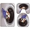 A.Monamour Set Tappeti Bagno 3 Pezzi Completo Divertente Cane In Lavatrice Amante Degli Animali Antiscivolo Morbidi Assorbente Lavabile Tappetini per Il Bagno WC Bidet