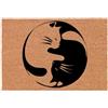 Social crazy Tappeto zerbino personalizzato - yin yang cat - cocco naturale ideale per ingressi (COCCO NATURALE, 60X40 CM)