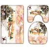 A.Monamour Set Tappeti Bagno 3 Pezzi Completo Auguri Di Buon Natale Babbo Natale Stampa Pupazzo Di Neve Albero Di Pino Antiscivolo Morbidi Assorbente Lavabile Tappetini per Il Bagno WC Bidet