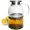 Sendez Caraffa in vetro da 1,5 l, con filtro in acciaio inox e brocca d'acqua in rilievo