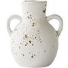 predolo Vaso rustico in ceramica porta piante ornamenti vaso Wabi da fattoria per fiori per mensola di casa piante da interno ingresso scrivania, Bianco Marrone