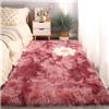 GOUSANG Tappeto da Soggiorno in Lana Naturale 90 x 160 cm Pelliccia Sintetica Tappeto Pelliccia di Agnello per Salotto, Camera da Letto, Corridoio, Cucina, Rosso