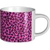YWSOTRE Stampa leopardata viola, Tazza in ceramica di grande capacità, tazza da tè, tazza da caffè 450 ml