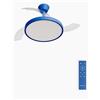 CREATE / WIND CLEAR STUDIO S/Ventilatore da soffitto con luce blu cobalto con telecomando / 40W, Pale retrattili, Ø91 cm, funzione estate-inverno