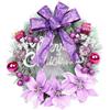 Hasaller Ghirlanda di Natale, 30 cm, ghirlanda di palline di Natale con campane, ghirlanda di Natale per porta, decorazione natalizia per porta d'ingresso (viola)