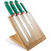 Sanelli Ceppo Obliquo Magnetico 4 Coltelli Manico Antiscivolo Sanelli Premana Verde/Rosso